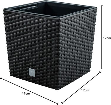 Квадратний горщик для квітів Prosperplast Rato, антрацит, 64 л, 39x39x40,5 см