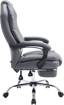 Офісне крісло CLP Castle зі штучної шкіри I обертове крісло з регульованою висотою і підставкою для ніг, Колір (Сірий)