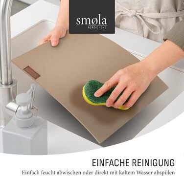 Набір Smøla з 12 елементів: фетровий сервізний комплект з підставками для посуду | Темно-сірий, миється | Декор для столу