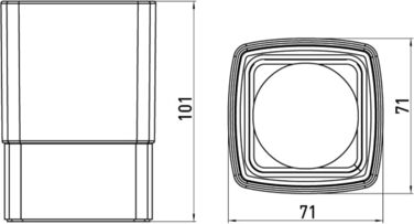 Тримач для зубних щіток Emco LOFT з кришталевим склом, настільний, чорний, з алюмінію, хром, преміум-якість