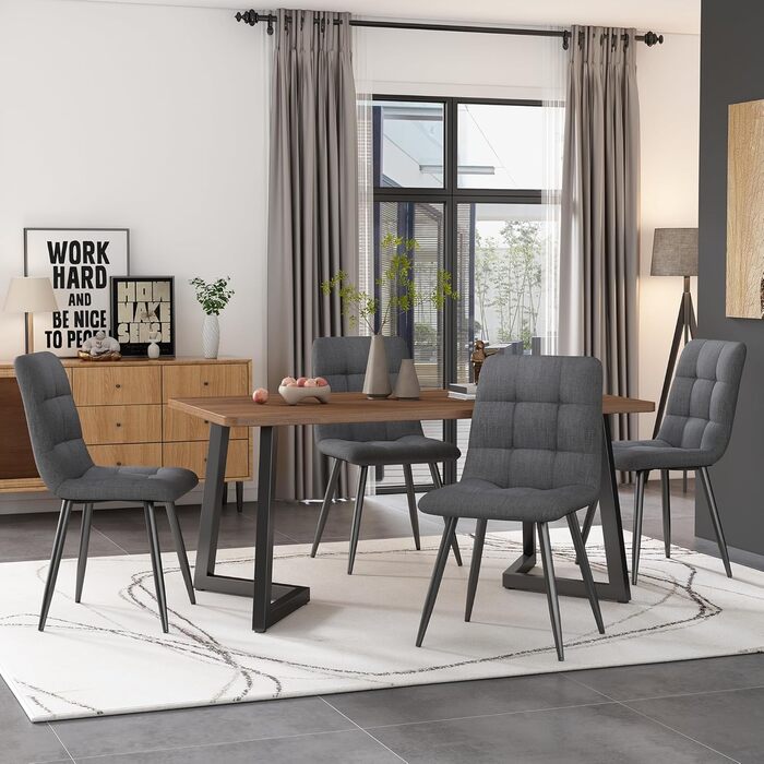 Обідній стіл Merax 140x80 см з імітацією мармуру, для 4-6 осіб, металевий каркас, регульовані ніжки, білий/чорний