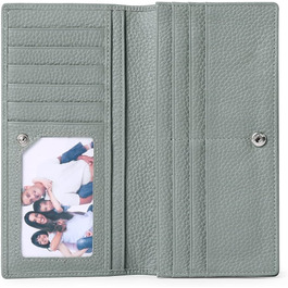 Жіночий гаманець SENDEFN, тонкий гаманець з натуральної шкіри Жіночий, RFID-захисний гаманець Дами з 11 слотами для карт і кишенею монет на блискавці