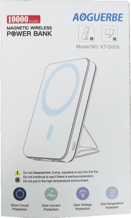 Складаний магнітний павербанк AOGUERBE 10000 мАг, швидка зарядка 22,5 Вт, сумісність з MagSafe (синій)