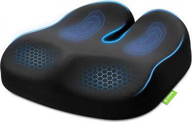 Ортопедична подушка для сидіння AUVON з підтримкою стегон, ергономічна для офісного та автомобільного крісла - підвищує комфорт, покращує кровообіг, знімає навантаження з куприка