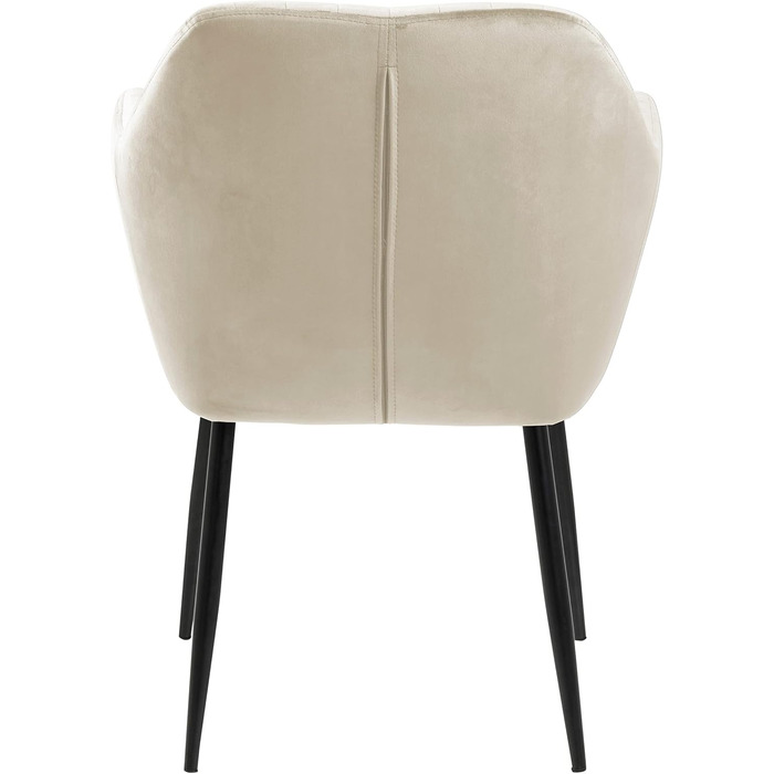 AC Design Furniture Стілець для їдальні Венді, Велюр/Метал, 57x61x83 см, 1 шт. (Бежевий/Чорний)