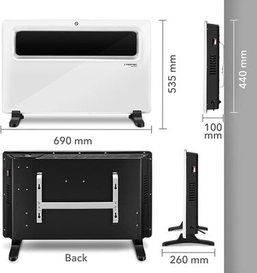 Тротэк конвекторний обігрівач TCH 1510 E – 1500 Вт, електричний, для кріплення на стіну