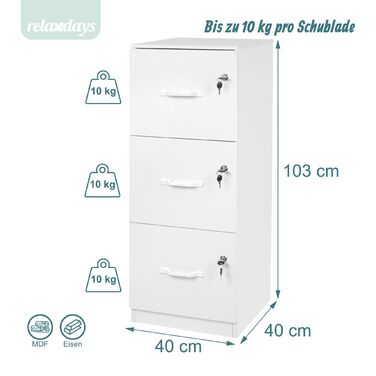 Шафа для документів з навісними папками Relaxdays