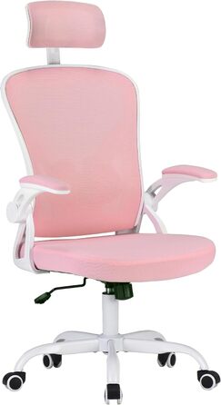 Ергономічне крісло Farini з підлокітниками для офісу та дому, з роликами та підголівником (світлороже)