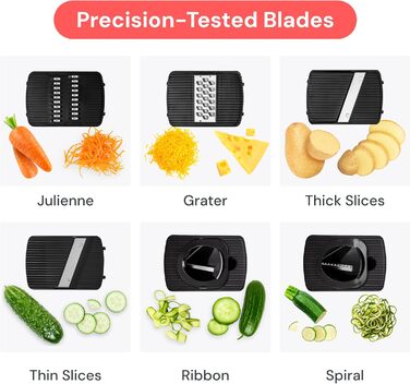 Мандоліна для овочів Gemüsehobel: набір 6-в-1 для нарізки овочів та фруктів | Нарізна терка для кухні
