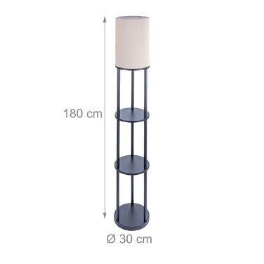 Лампа для читання з трьома полицями та льняним абажуром