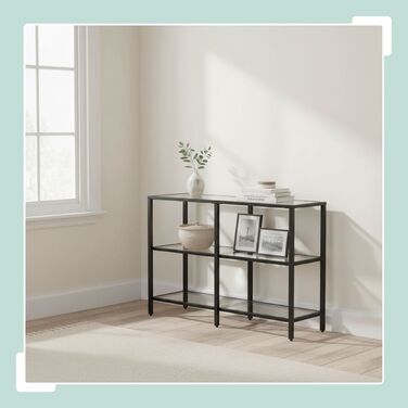 Столик-консоль Relaxdays з 3 скляними полицями