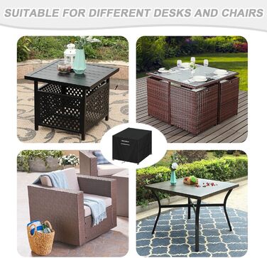 Чохол для садово-патіо меблів 85x85x80 см, вологостійкий, 420D Oxford, для захисту від погодних умов