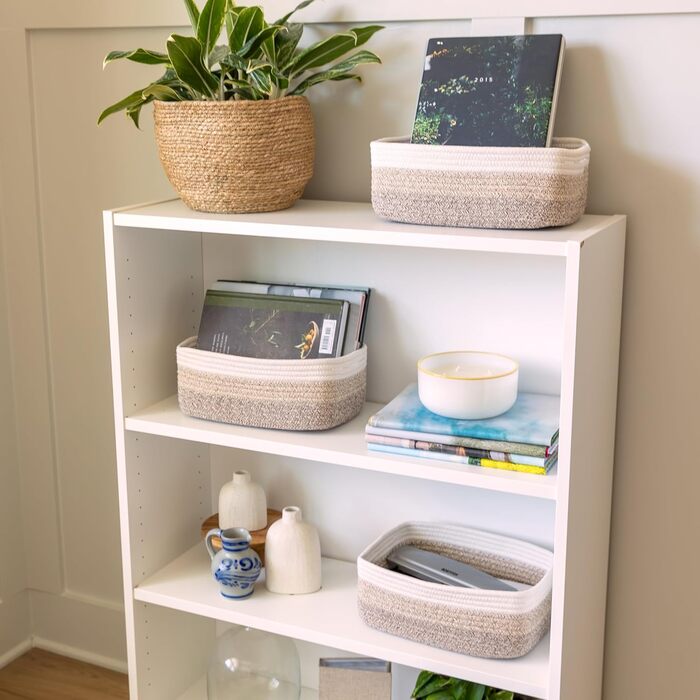 Органайзери для полиць NaturalCozy, прямокутні, 30 x 20,3 x 11,4 см, зелені (3 шт.)