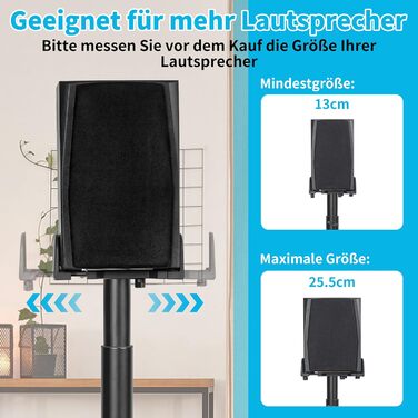 Підставка для колонок OUUTMEE, пара, до 10 кг, з кабелеуправлінням, регулювання висоти, сумісна з багатьма моделями