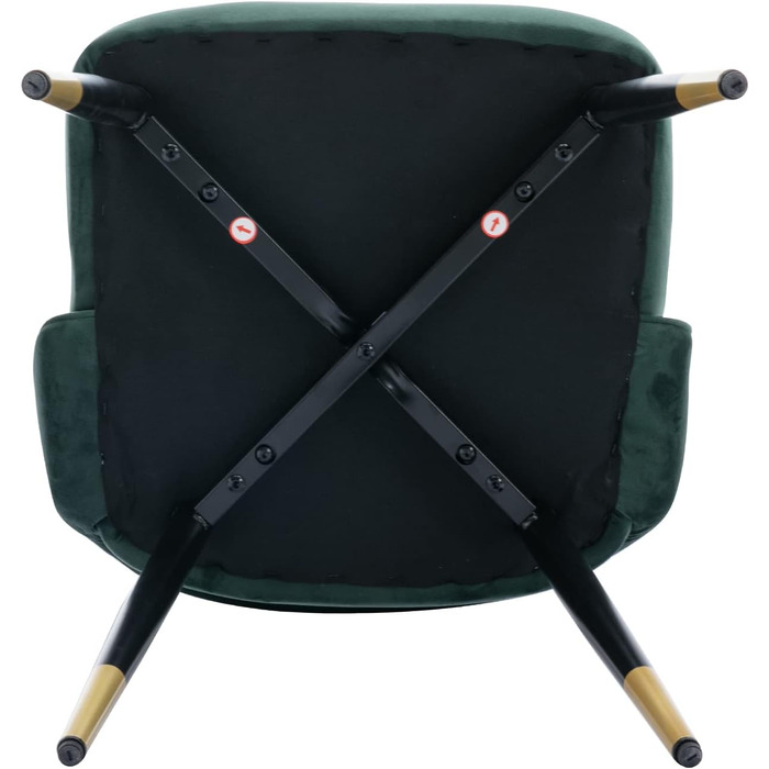 Набір з 2 м'яких крісел з велюру для вітальні та кухні. Сучасний дизайн, без підлокітників, металеві ніжки. 2 шт. (4 шт., зелений)