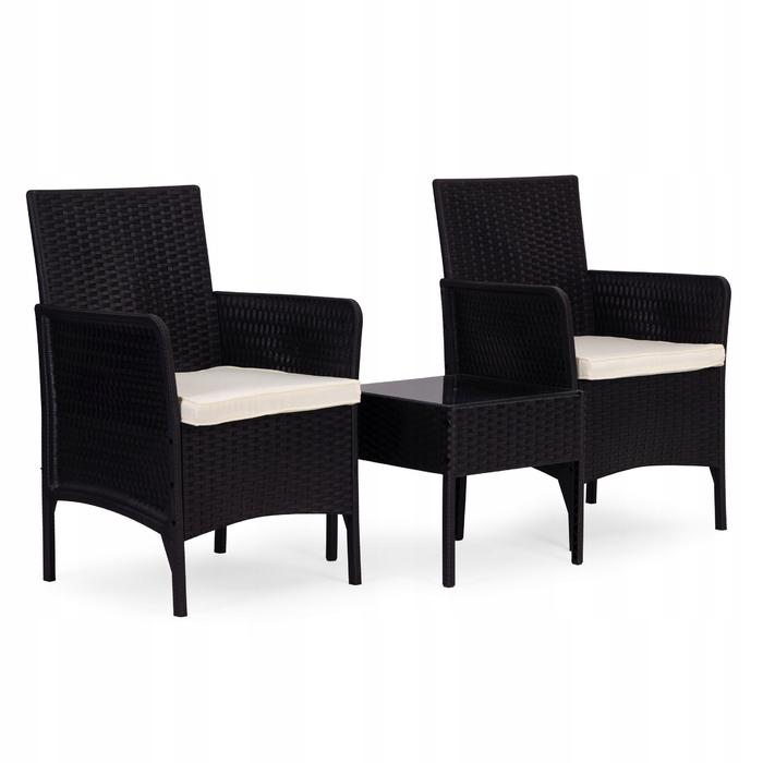 Комплект садових меблів MultiGarden із пластику, чорний, 3 предмети