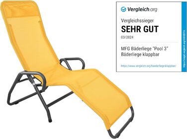Крісло для відпочинку біля басейну MFG, антрацит/жовтий (3 фути)