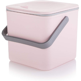 Кухонний компостний контейнер Minky Homecare, з внутрішньою частиною, що легко очищається, виготовлений у Великобританії, 3,5 л, білий (пастельно-рожевий)