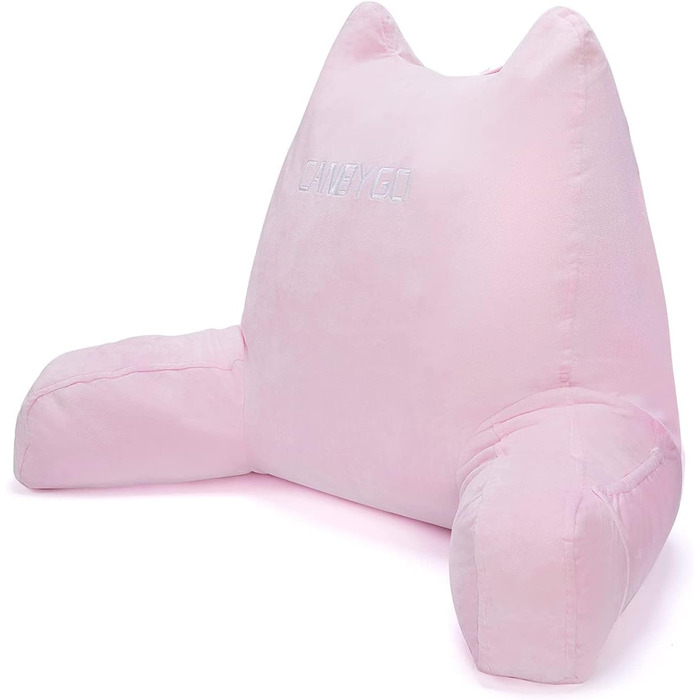 Крісло-мішок Canbygo для читання з підлокітниками, з піною з пам'яті, для читання, роботи та ігор, знімний чохол (Рожевий)