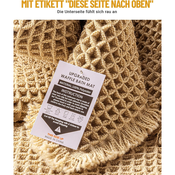 Набір килимків для ванної кімнати, антиковзні килимки, килимок для ванної, набір 2 шт, бохо килимок для ванної, пральний душ-килимок для вітальні, спальні, ванної кімнати, декор для ванної, 51 x 60 см + 41 x 61 см, коричневий та білий (коричневий)