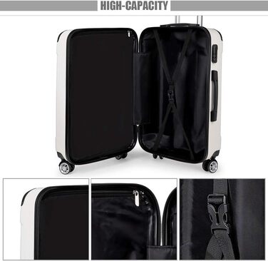 Набір валіз KONO Zwillingsrollen 3шт. (M-L-XL) з ABS-пластику, бежевий колір