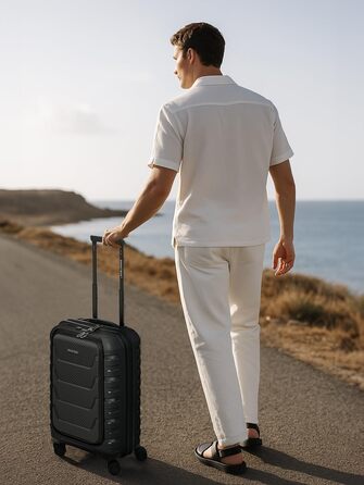 Набір валіз Smartbox Hartschalen Edition 01: 3 валізи, розширюються, з TSA-замком та відділенням для ноутбука (Чорний)