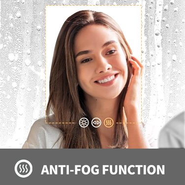 Дзеркало для ванної кімнати LUVODI кругле, 80 см, з підсвічуванням, золото, з сенсорним вимикачем, проти запотівання