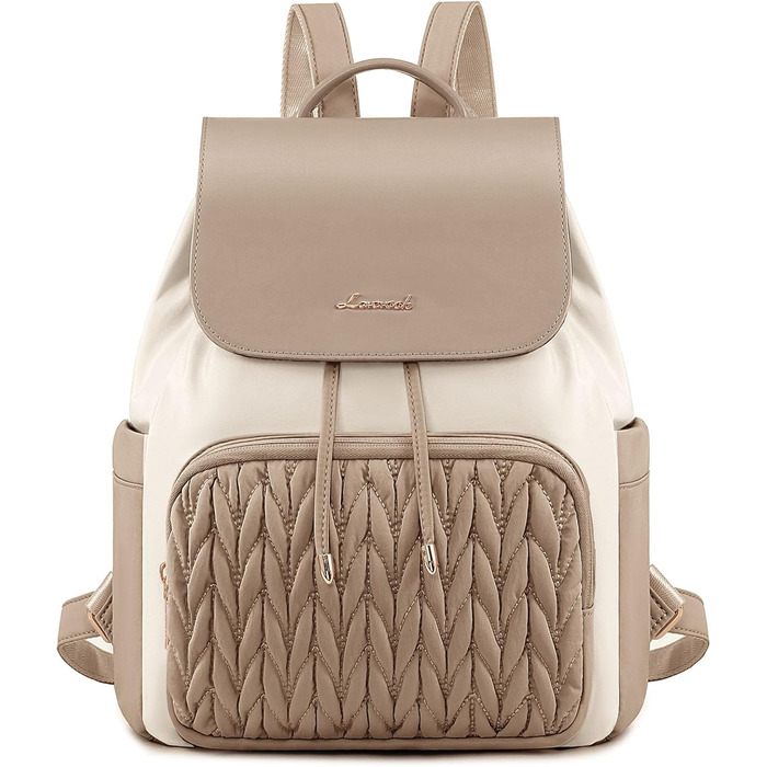 LOVEVOOK Сумка-рюкзак жіноча маленька, елегантна міська, водонепроникна, повсякденна, для подорожей, школи, роботи, чорна (14 дюймів, A-khaki-beige)