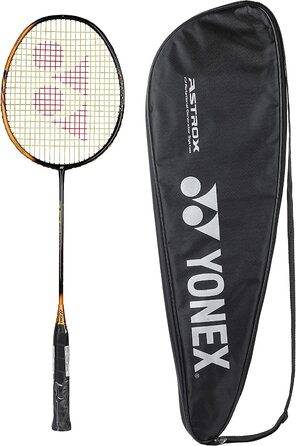 Ракетка для бадмінтону YONEX Smash (G4, 73 г, натяг 12,7 кг) чорні, прозорі, помаранчеві рукавички рукавички Wk