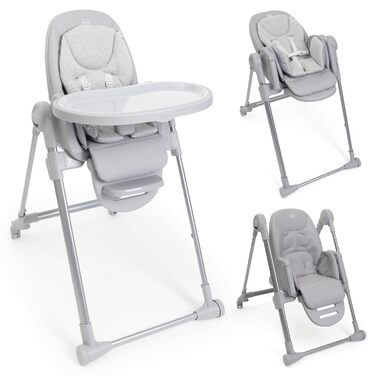 Дитячий стільчик Chicco Polly Armonia 3в1, сірий, до 40 кг, 9 рівнів висоти, регульована підніжка