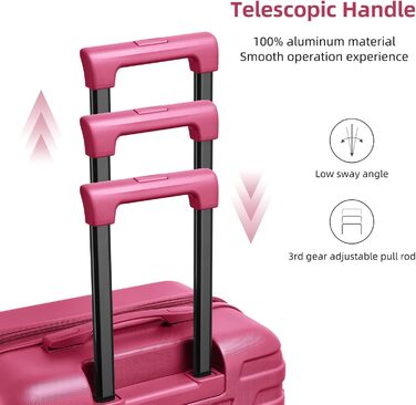 Набір валіз LARVENDER 6 частин з жорсткою обшивкою, легкий ABS, розширюваний, міцний, ручна поклажа, 4 колеса, TSA-замок, з 1 сумкою для одягу та 1 косметичкою, білий/коричневий