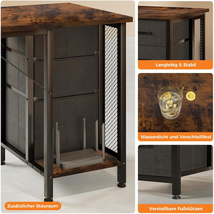 Комп'ютерний стіл Coleshome з 6 шухлядами, 160x52 см, білий, для дому та офісу