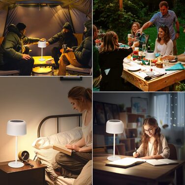 LED настільна лампа Aigostar акумуляторна, торшер бездротовий, сенсорне керування, 3 режими кольору, IP54 вологостійка, для дому та саду