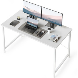 Комп'ютерний стіл CubiCubi 100x48x75 см, білий, для офісу/дому, металевий каркас