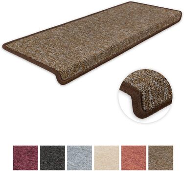 Ступінчасті килимки Kettelservice-Metzker Monza прямокутної форми, коричневі, набір з 20 шт.