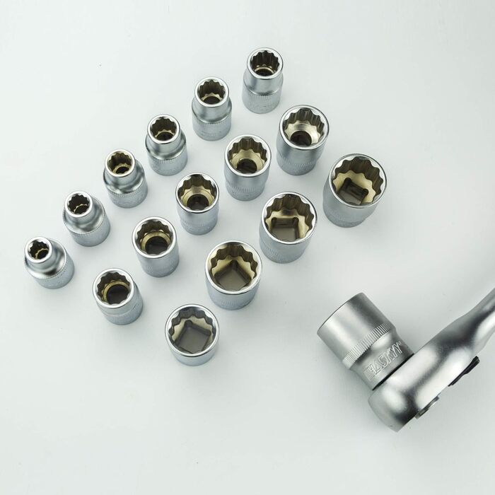 Набір торцевих ключів HASKYY з багатьма зубцями 8-36 мм 12/6 кромки, набір торцевих головок XZN Torx 2