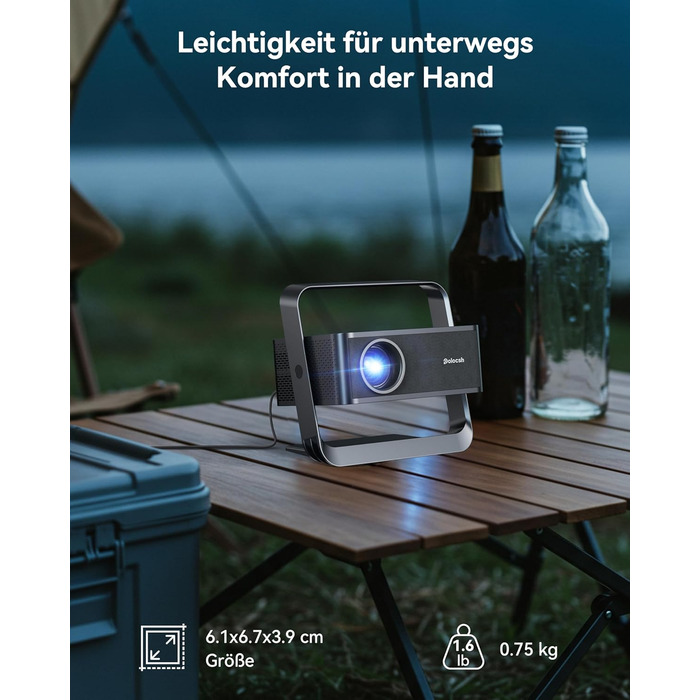 Проектор Beamer 4K з підтримкою 1500 ANSI, 1080P FHD, Smart, автоматичною корекцією трапеції, електричним фокусом, WiFi 6, Bluetooth для домашнього кінотеатру та на відкритому повітрі (сталево-сірий)