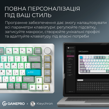 Бездротова механічна клавіатура GamePro Asgard Yord (MK266WH)