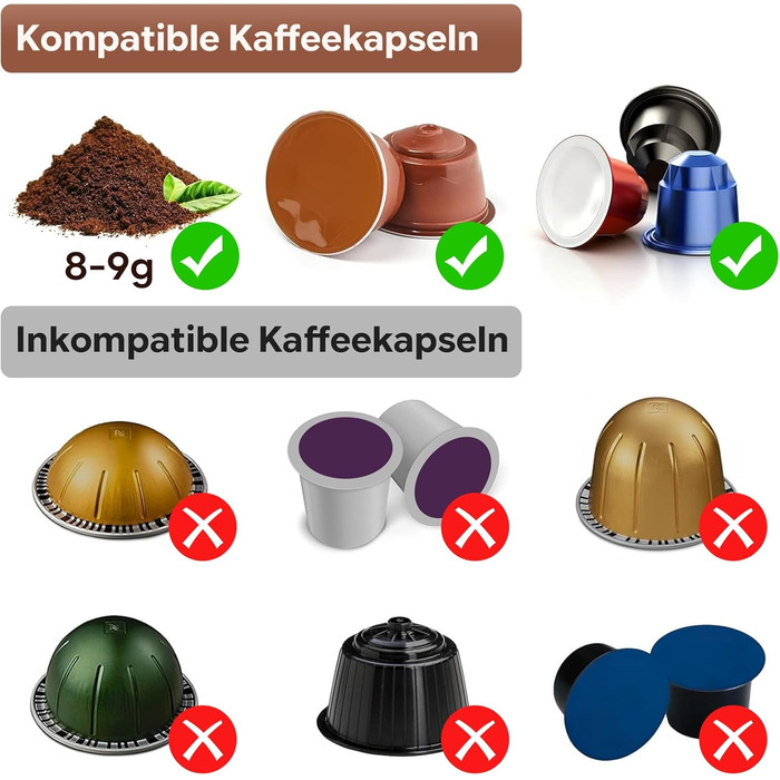 Портативна кавомашина Espresso Kejector з акумулятором: для дому, в подорожах, в авто. 3-в-1: для меленої кави, капсул, з цифровим дисплеєм (металевий сріблястий)