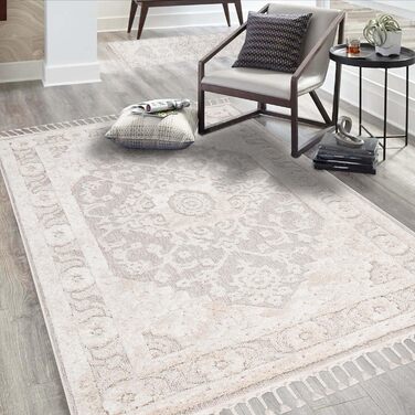 Килим City Boho Carpet Cream 80x150 см - Орнаменти, Бордюр, 3D Ефект, Бахрома, Сизаль