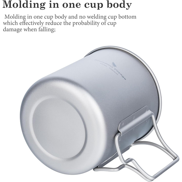 iBasingo Titan Becher: туристичний посуд, термокружка, чашка для кемпінгу з кришкою та складним ручками (200-750 мл)