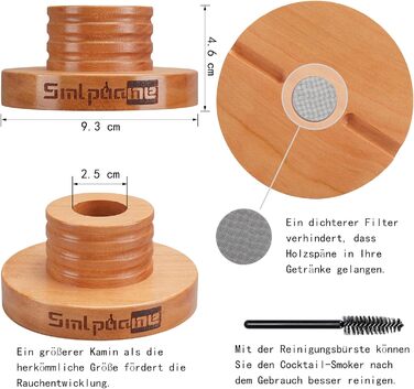Коктейльний набір для копчення з дерев'яною стружкою (4 види) - подарунок для тата, чоловіка, любителя коктейлів