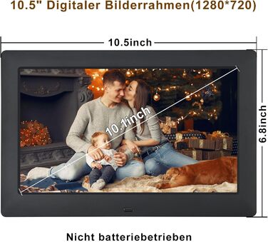 Цифровий фоторамка TSITSC 8.7 дюйма, IPS-дисплей 1024*768, календар, музика, фото/відео програвач, підтримка USB/SD, з пультом дистанційного керування (Чорний)