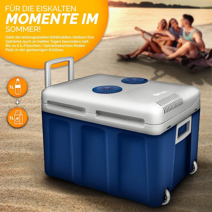 Автомобільний холодильник Tillvex електричний 40л на колесах: охолодження та підігрів, 230V/12V, ECO-режим (Синій)