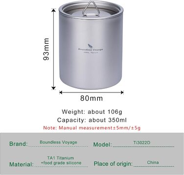 Термокружка iBasingo Titan 350мл з кришкою, з подвійними стінками, для дому, офісу, кемпінгу, подорожей