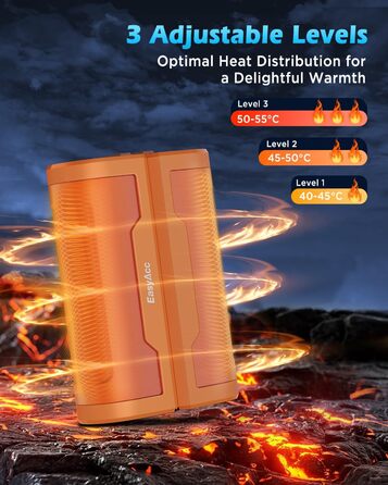 EasyAcc Портативний акумуляторний гріє рука, чорний - великий (помаранчевий)