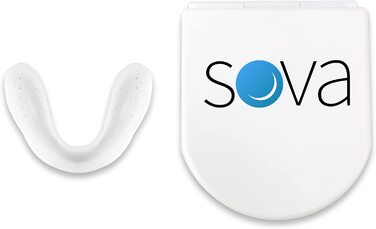 Нічний захист Sova Aero 1,6 мм, щільно прилягає до зубів, Захисна маска для рота з чохлом, білого кольору (SVA-CASE-W)