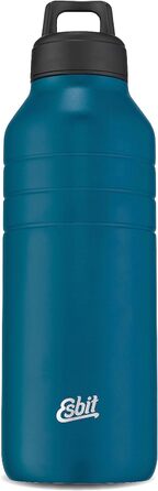 Пляшка для води Esbit Majoris - Пляшка для води з нержавіючої сталі з практичною петлевою кришкою - 1380 мл з нержавіючої сталі (Polar Blue, 1 л)