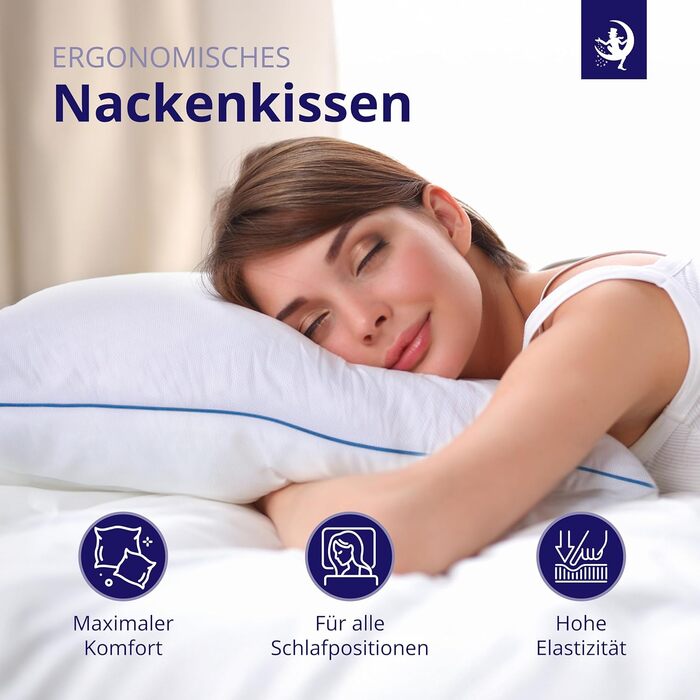 Подушка Mister Sandman 40x80 см, ортопедична з Memory Foam та Honeycomb GelFlex Grid, дихаюча та пральна, для сну на боці, спині та животі, набір 1 шт.