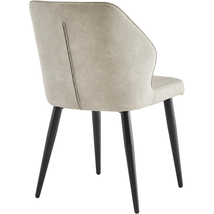 CLIPOP Комплект обідніх стільців 4 шт. Ретро, штучна шкіра, м'яке сидіння, металеві ніжки, для кухні/офісу, бежевий колір